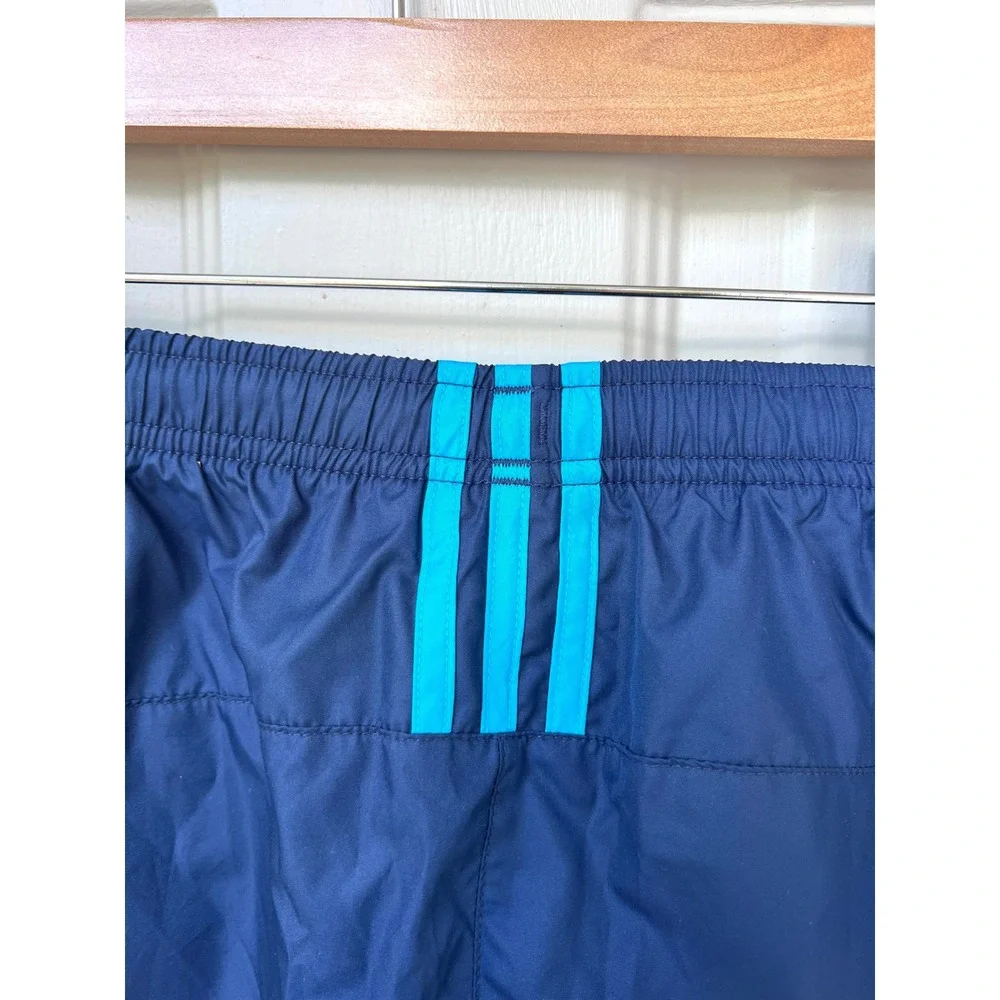 Vintage Adidas Wind Pants Mens Medium Blue Mesh Lined Ankle Zip Y2K Tracksuit